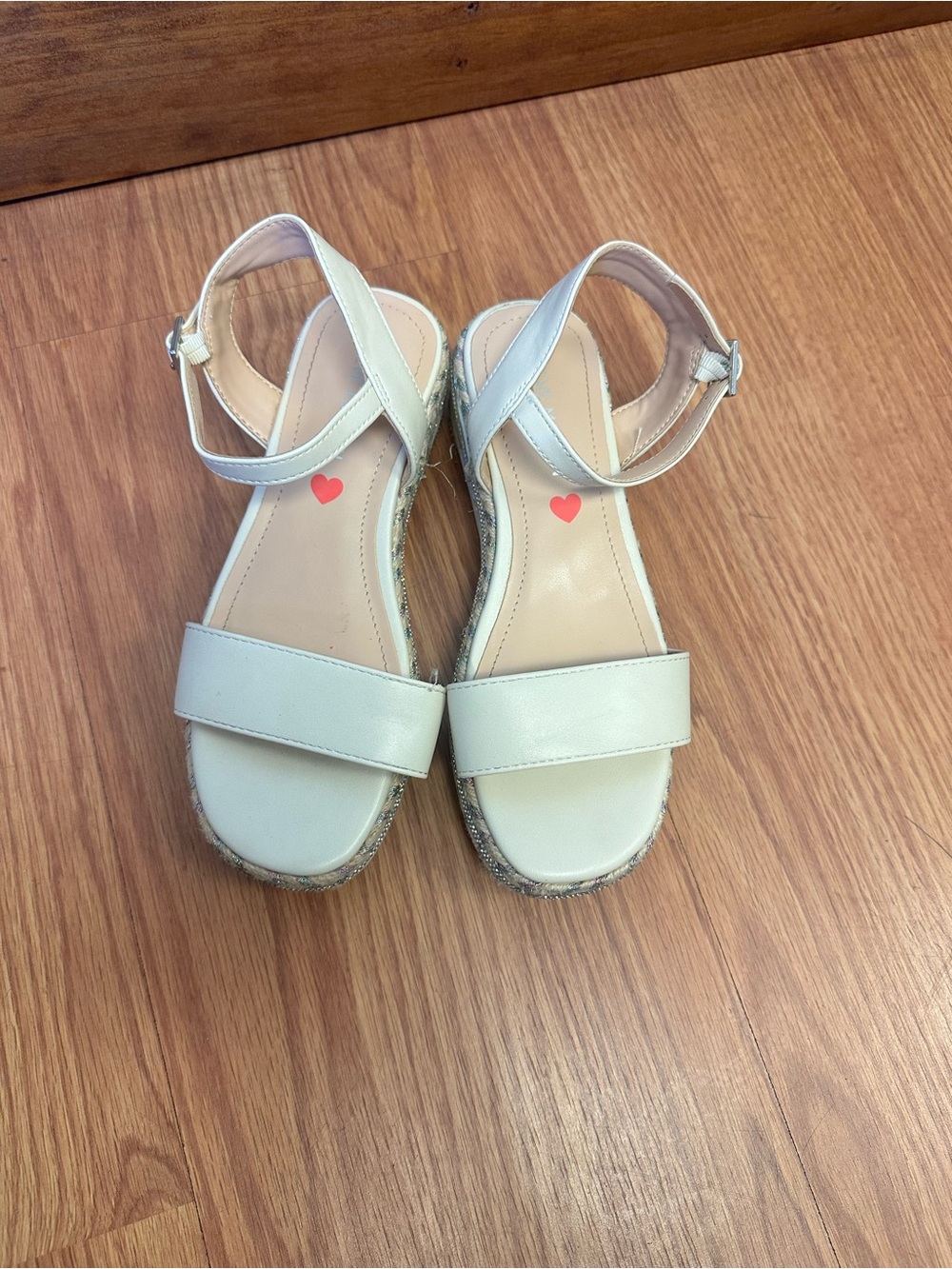 Steve Madden Girls White Ankle-Strap Sandals